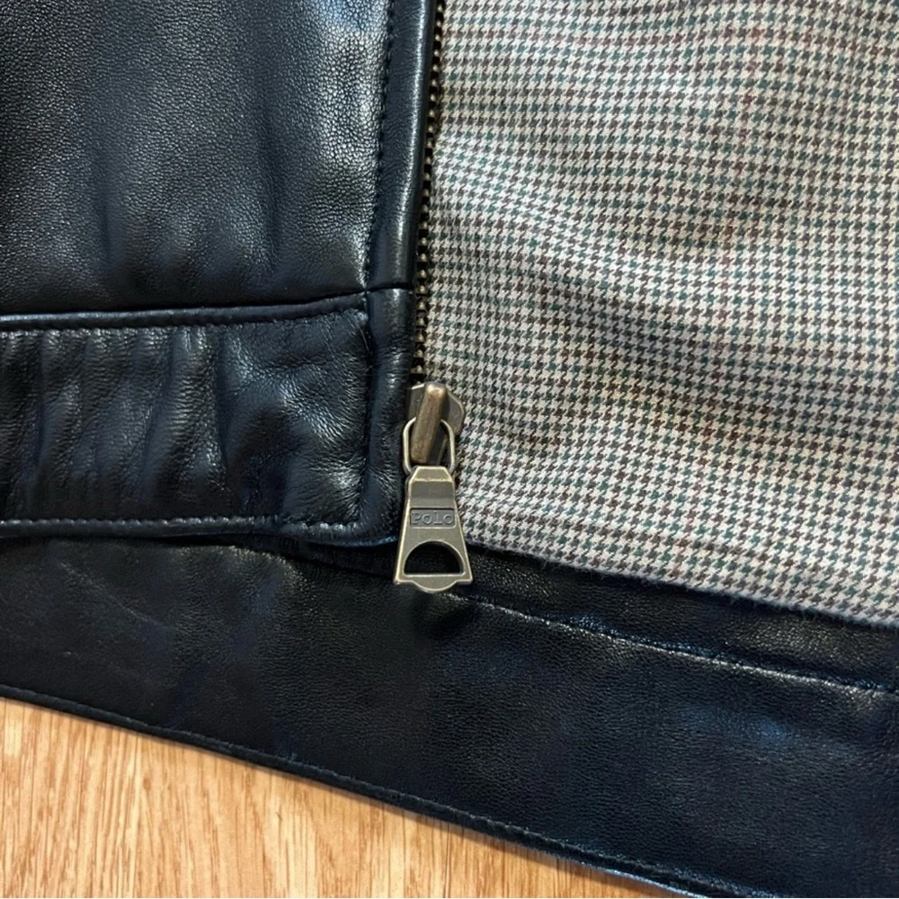 Polo Ralph Lauren Vintage Black Lambskin Leather Jacket Butter Soft Men's Size L - Picture 11 of 16